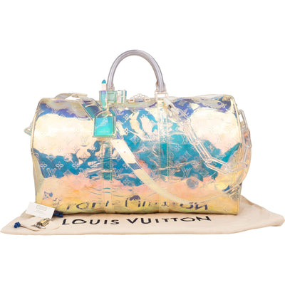 Louis Vuitton Limited Monogram Prism Keepall 50 Bandoulière Travel Bag