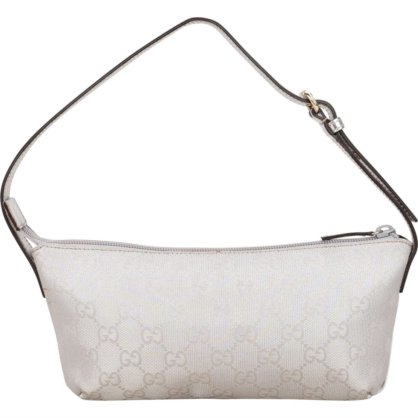 Gucci Silver Monogram GG Pochette Handbag