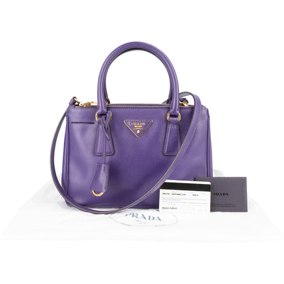 Prada Purple Saffiano Leather Galleria Handbag