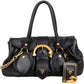 Prada Black Leather Cervo Lux Dragon Satchel Handbag