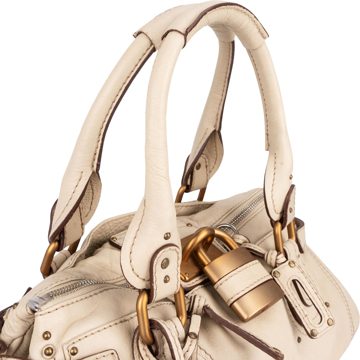 Chloé Studded Leather Paddington Satchel Handbag