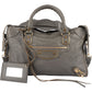 Balenciaga Grey Grained Leather City Handbag