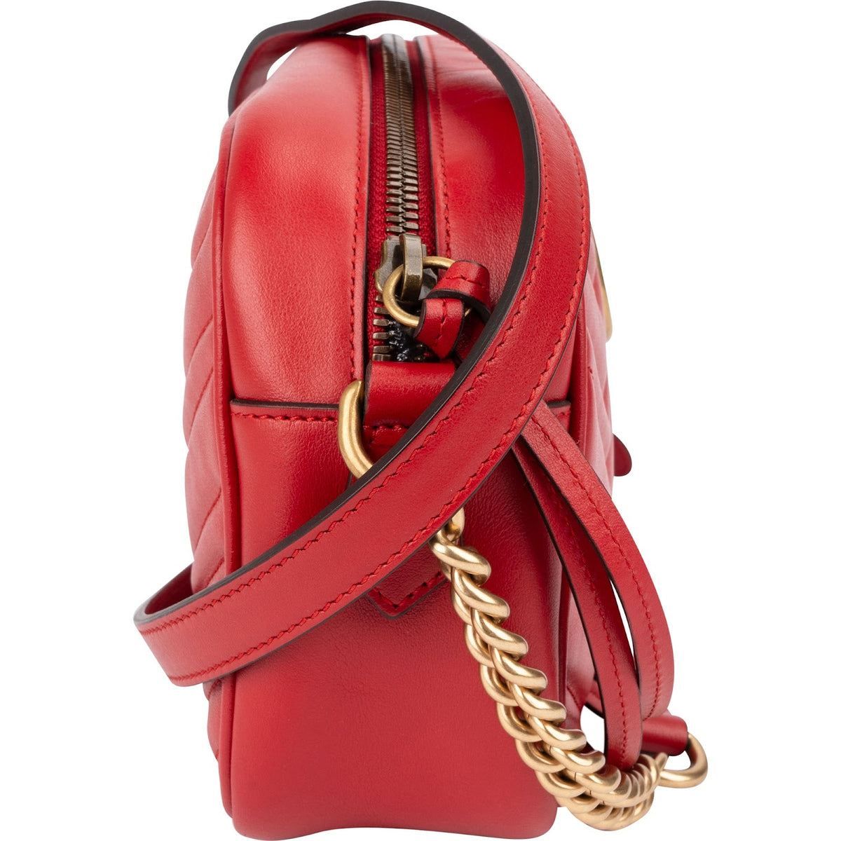 Gucci GG Marmont Medium aus Chevron-Leder – Ansicht 3