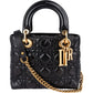 Christian Dior Crinkled Quilted Lambskin Lady Dior Handbag