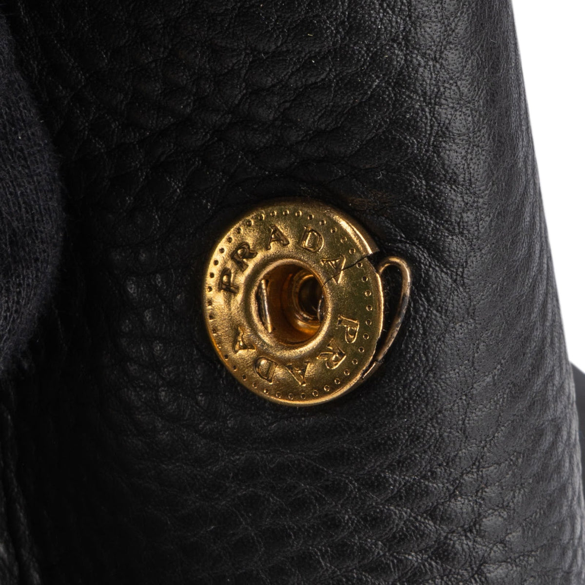 Prada Black Vitello Daino Leather Tote Handbag