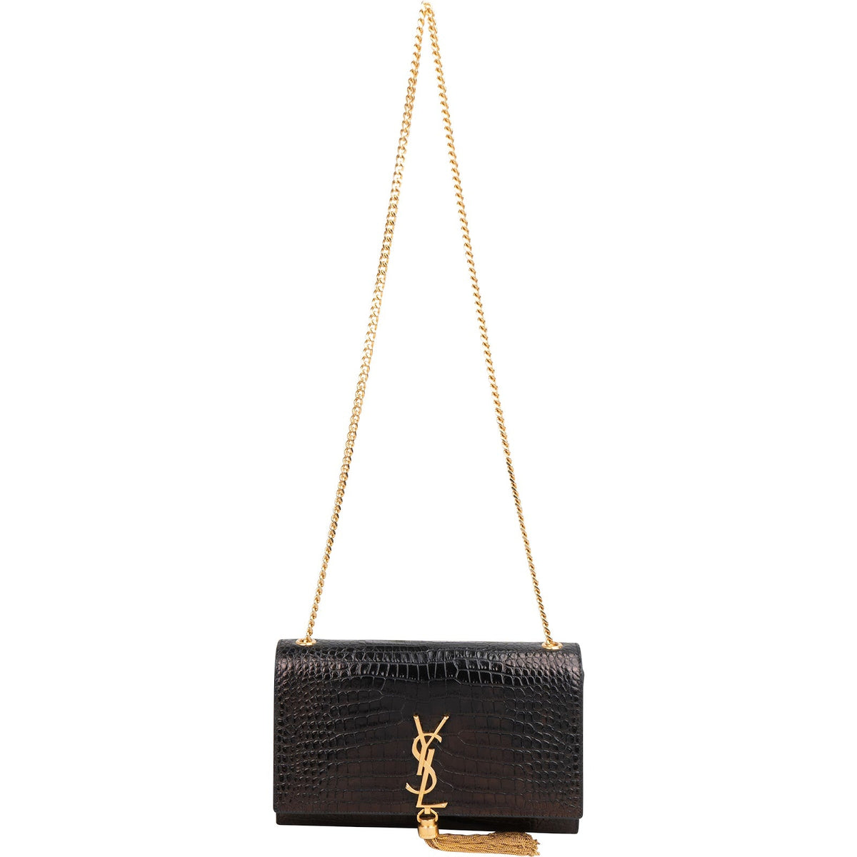 Saint Laurent Kate Tassel aus Leder in Krokooptik – Ansicht 8