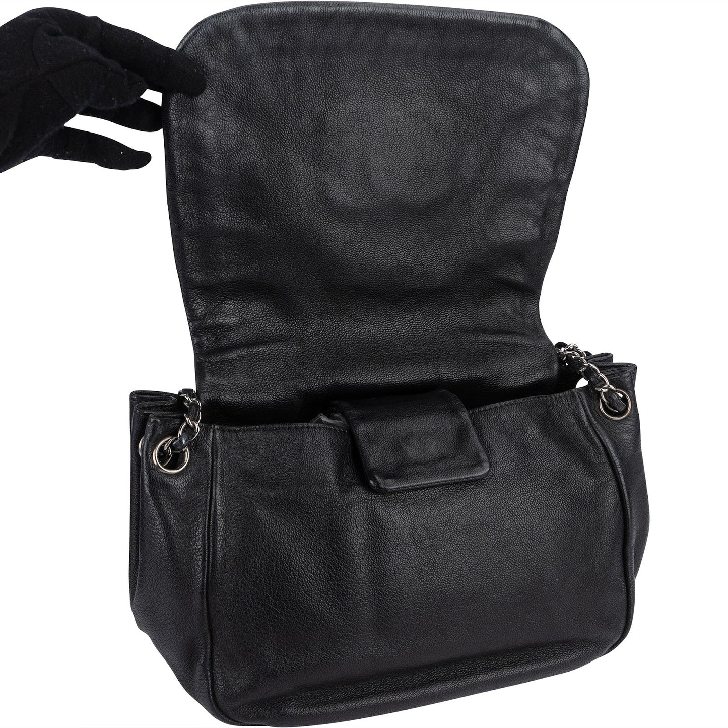 Chanel Calfskin CC Single Flap Shoulder Bag