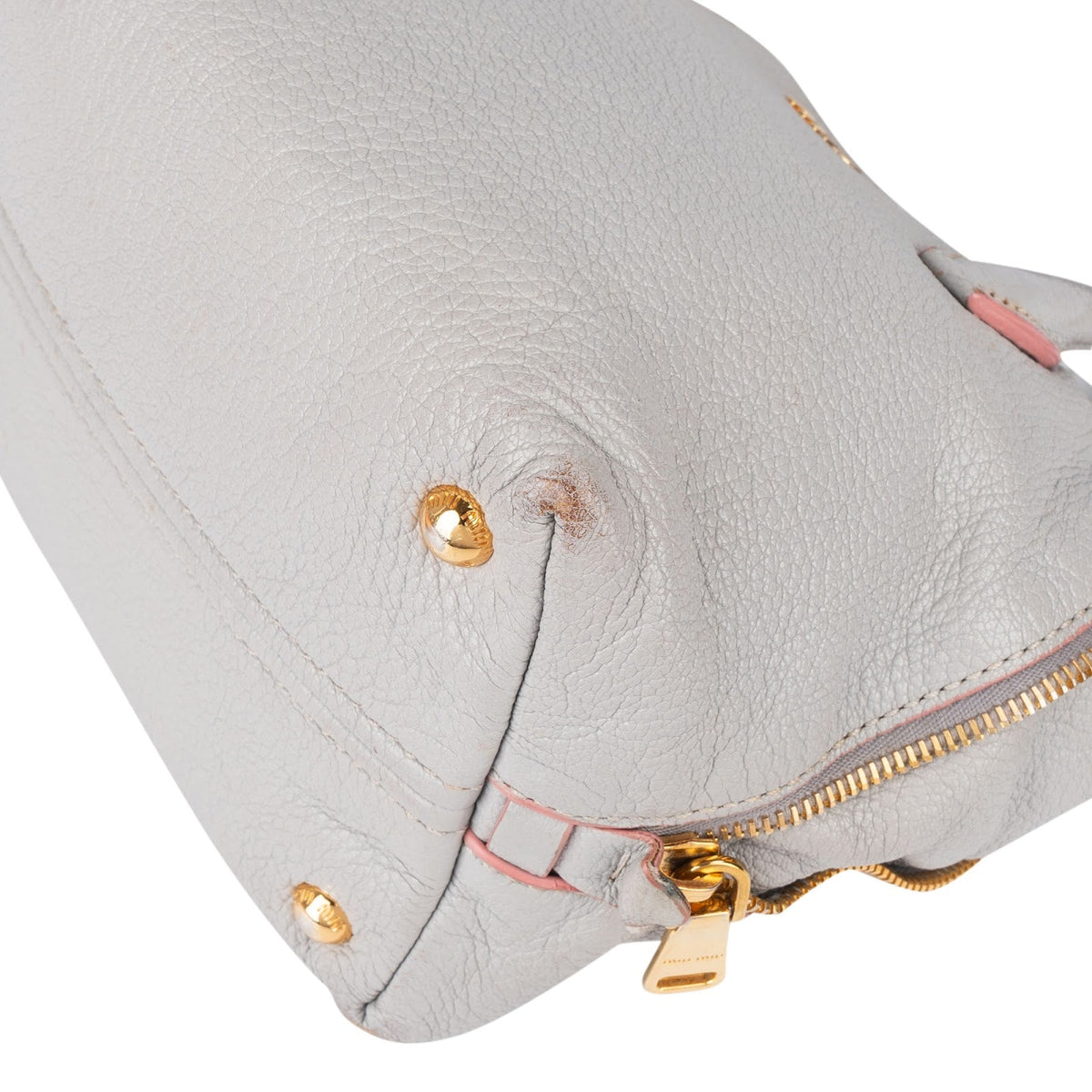 Miu Miu Vitello Leather Madras Handbag