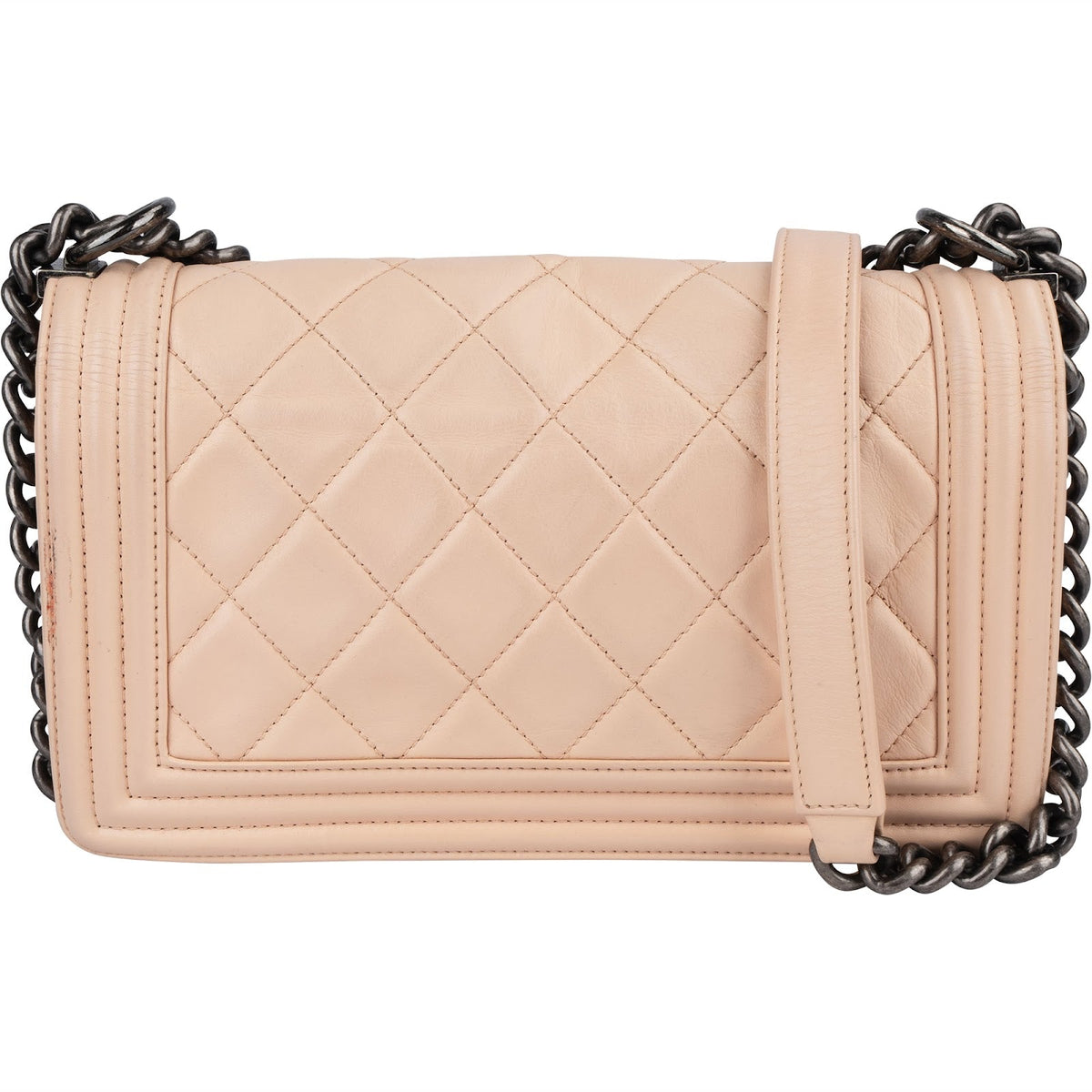 Chanel Quilted Lambskin Boy Single Flap Crossbody Bag