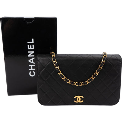 Chanel Quilted Lambskin 24K Gold Single Flap Crossbody Bag