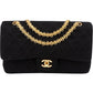 Chanel Quilted Jersey 24K Gold Medium Double Flap Crossbody Bag