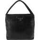 Prada Black Nappa Leather Triangle Tote Handbag
