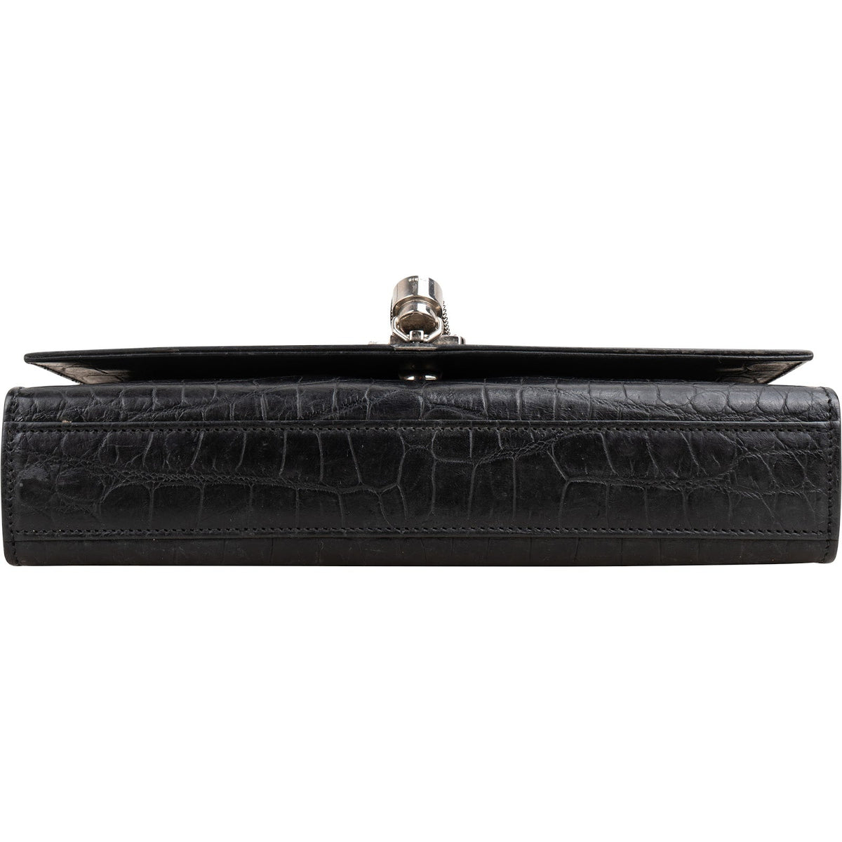 Yves Saint Laurent Kate Tassel aus Leder in Krokooptik – Ansicht 5