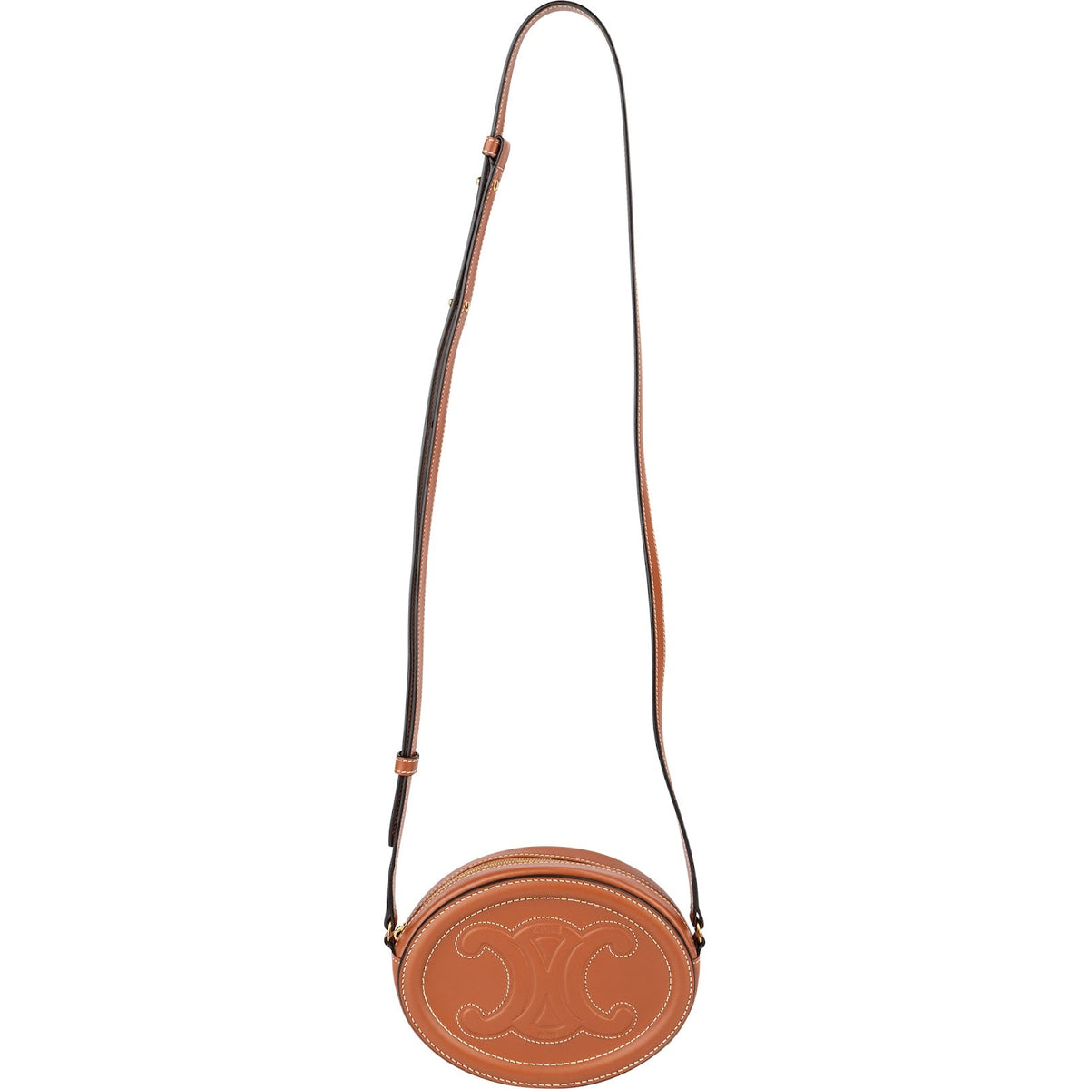 Celine Calfskin CC Oval Cuir Triomphe Mini Crossbody Bag
