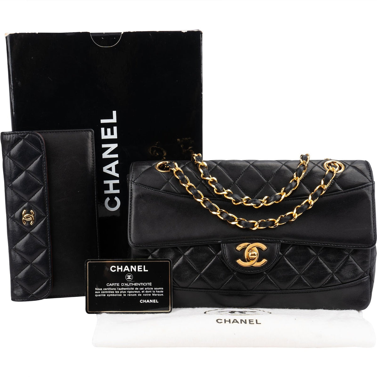 Chanel Quilted Lambskin 24K Gold Clip Single Flap Shoulder Bag