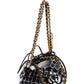 Chanel 22 Cashmere Checkered Rose Pattern Bucket Small Crossbody Handbag