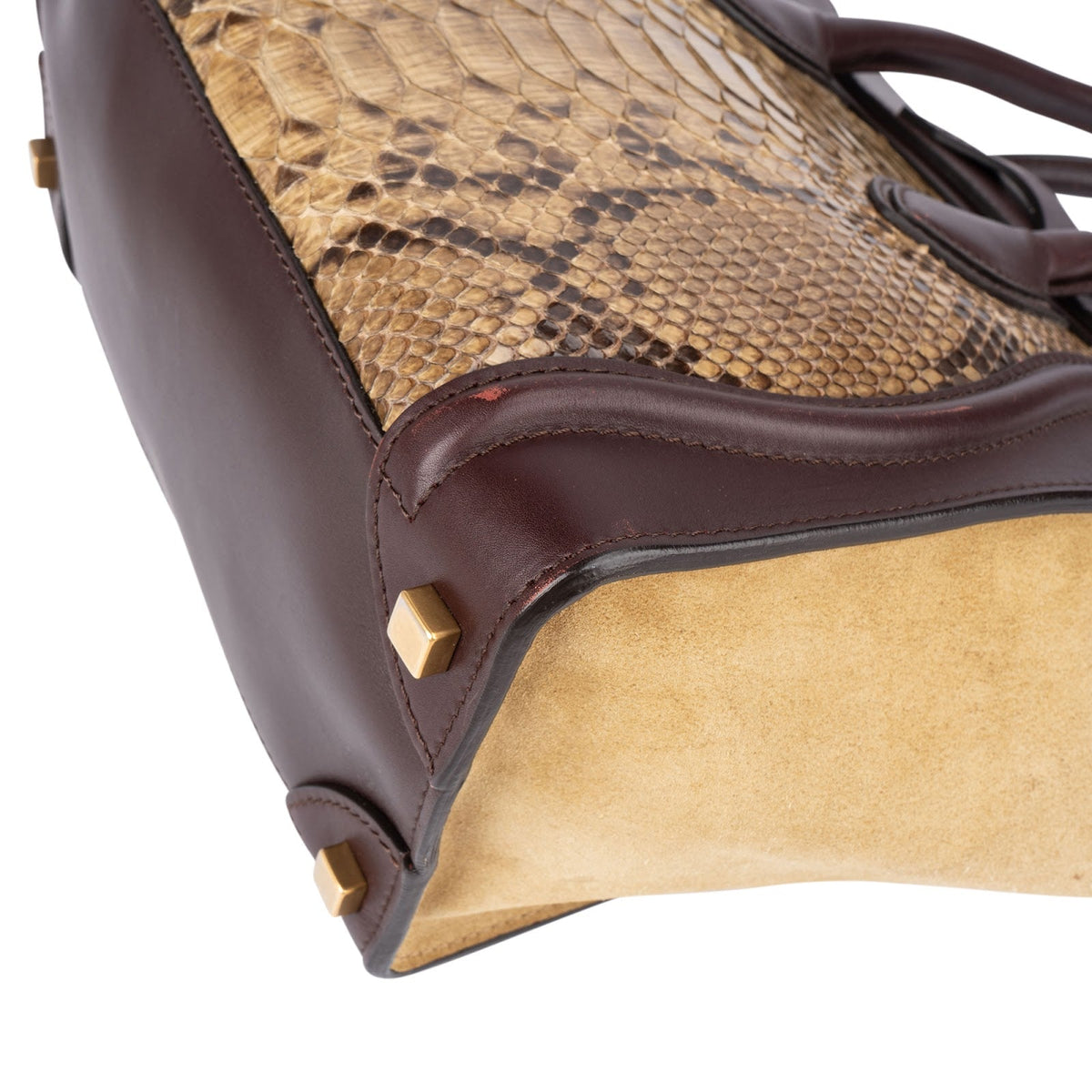 Céline Python Leather Tricolor Luggage Tote Handbag