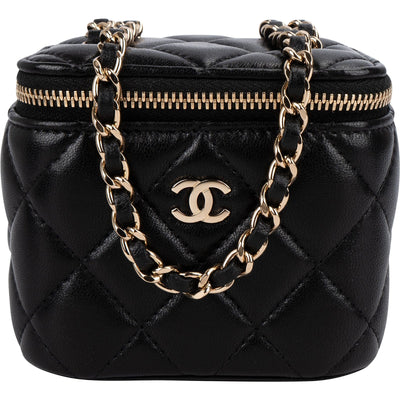 Chanel Quilted Lambskin Mini Vanity Case Crossbody Bag
