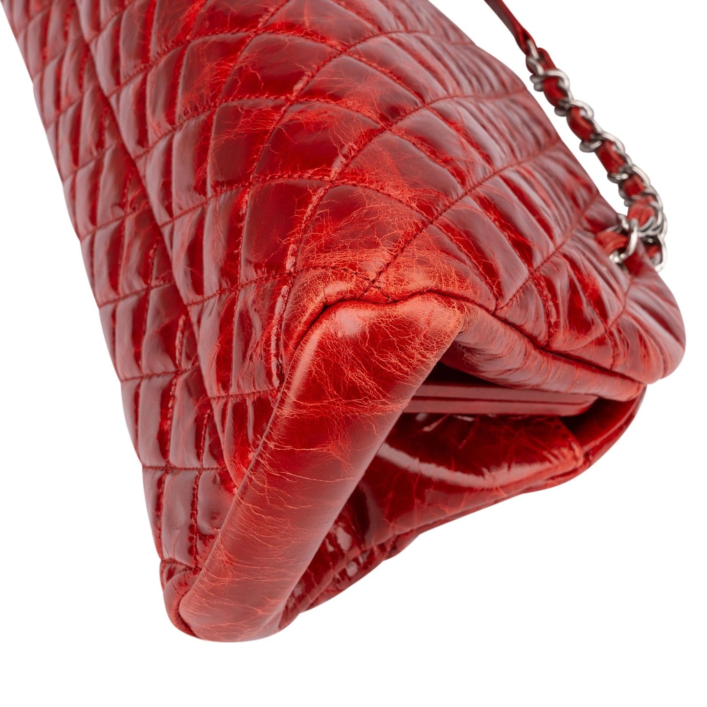 Chanel Quilted Quilted Crinkled Leather Just Mademoiselle Bowling Shoulder Bag