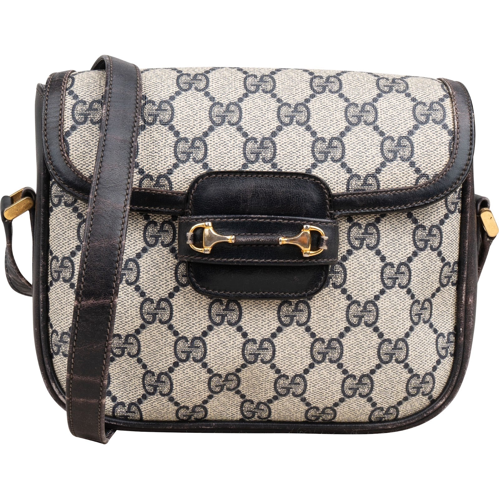 Gucci Monogram GG Supreme Horsebit Crossbody Bag