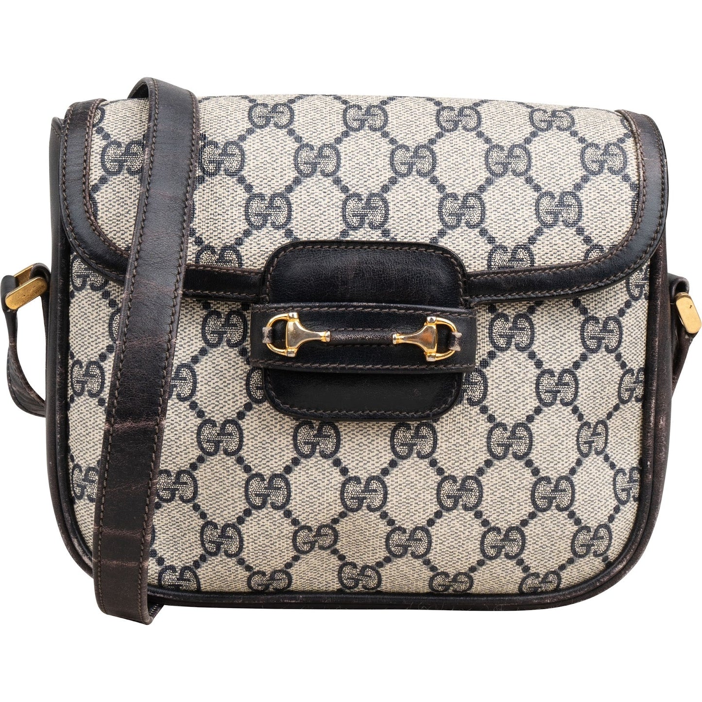 Gucci Monogram GG Supreme Horsebit Crossbody Bag