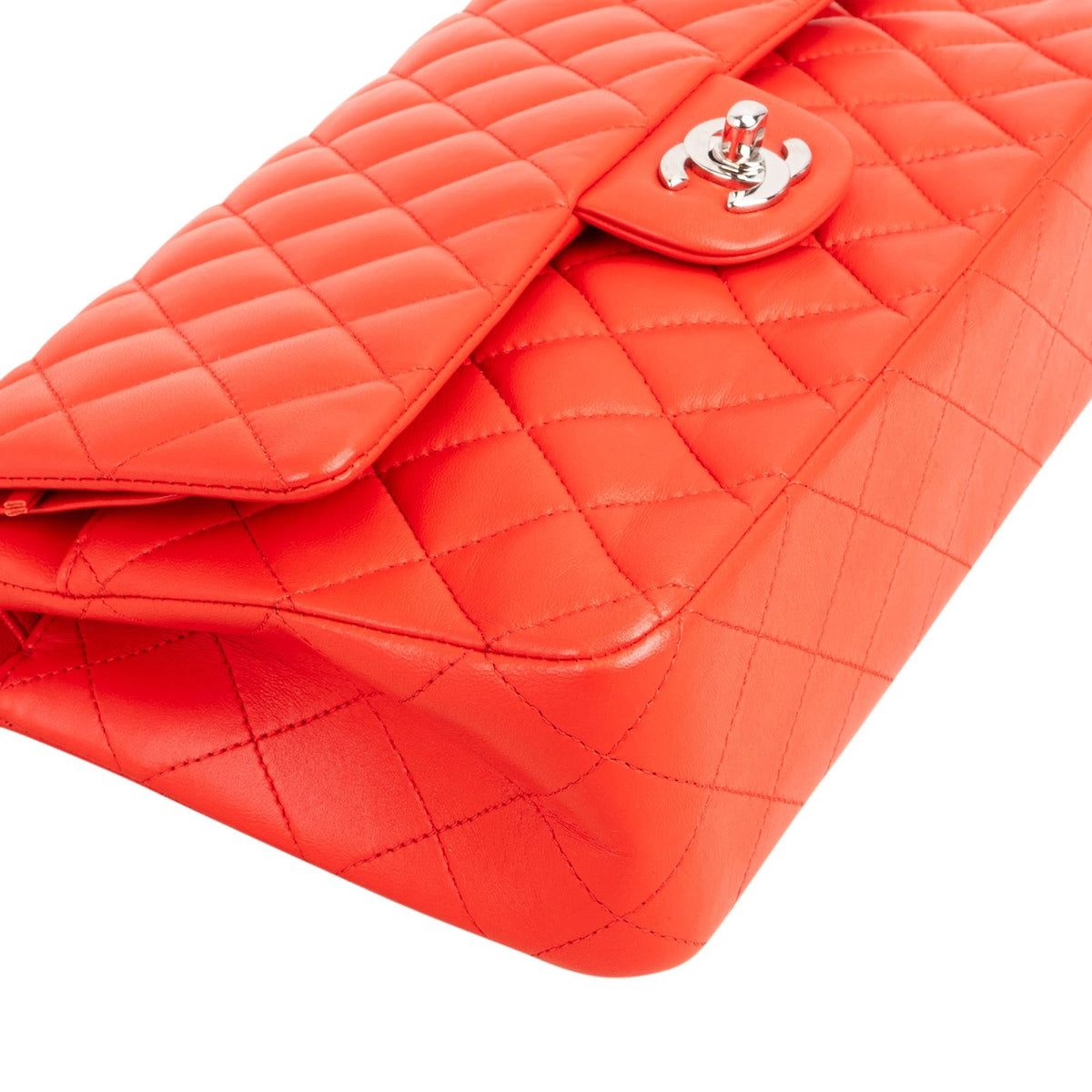 Chanel Quilted Lambskin Palladium Medium Double Flap Shoulder Bag