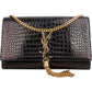 Saint Laurent Kate Tassel aus Leder in Krokooptik – Vorderansicht