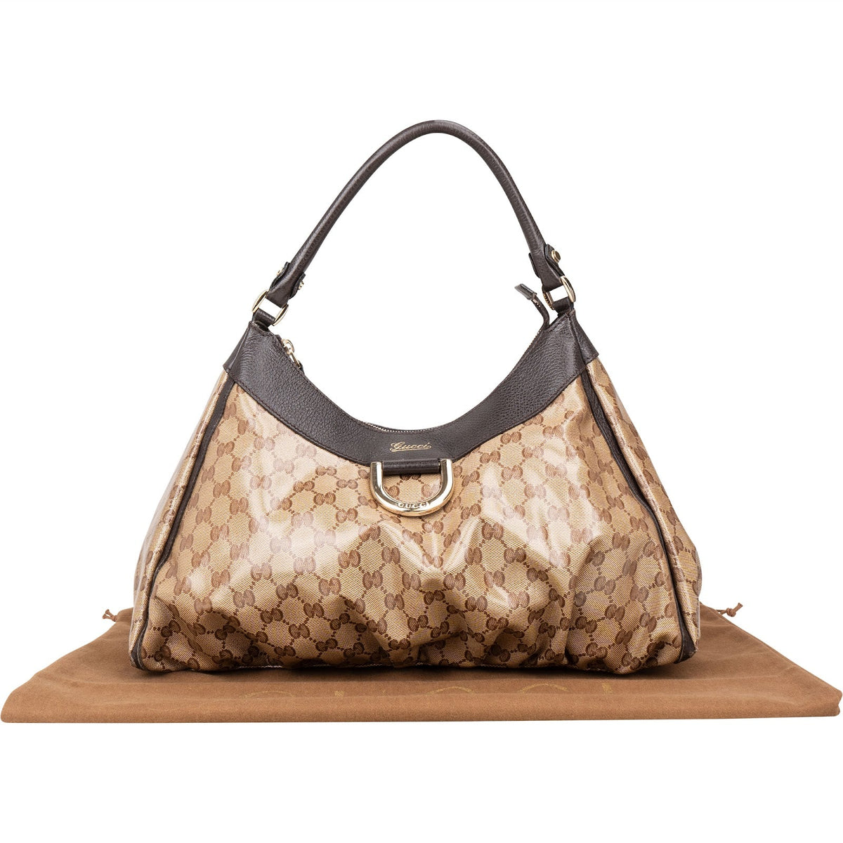 Gucci Monogram GG Patent Canvas Abbey Hobo Shoulder Bag