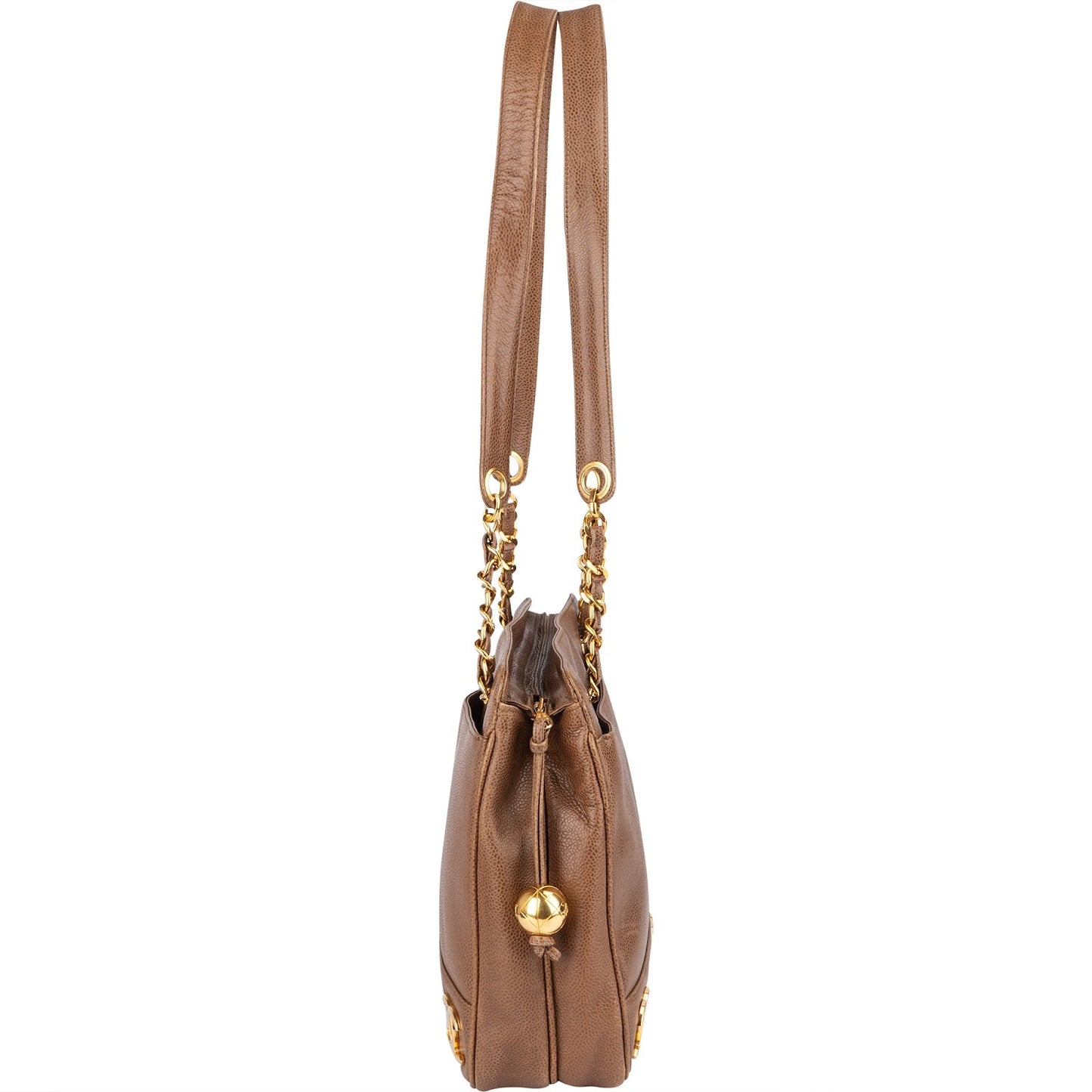 Chanel Caviar Leather Triple CC Tote Shoulder Bag
