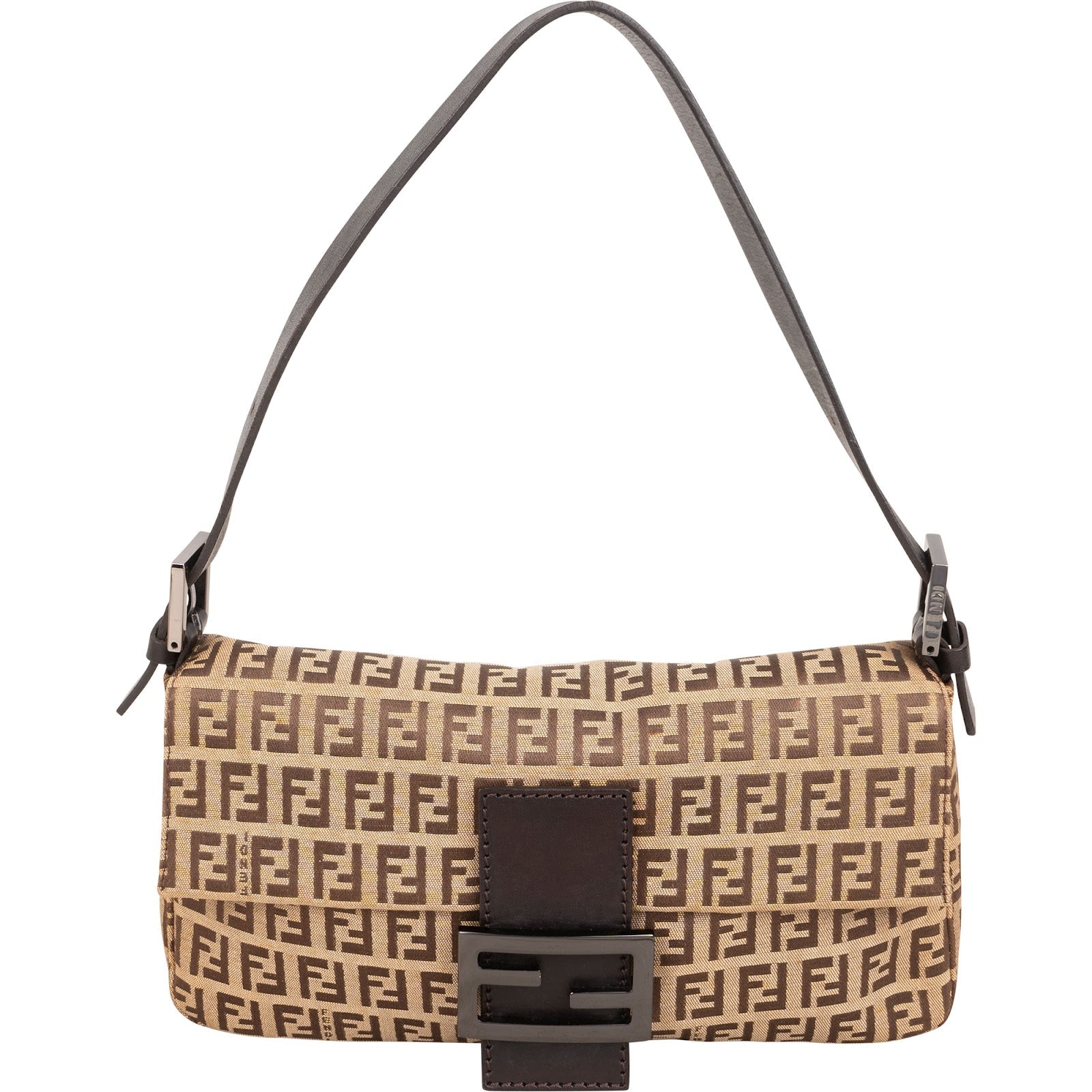 Fendi Monogram Zucca Canvas Baguette Shoulder Bag