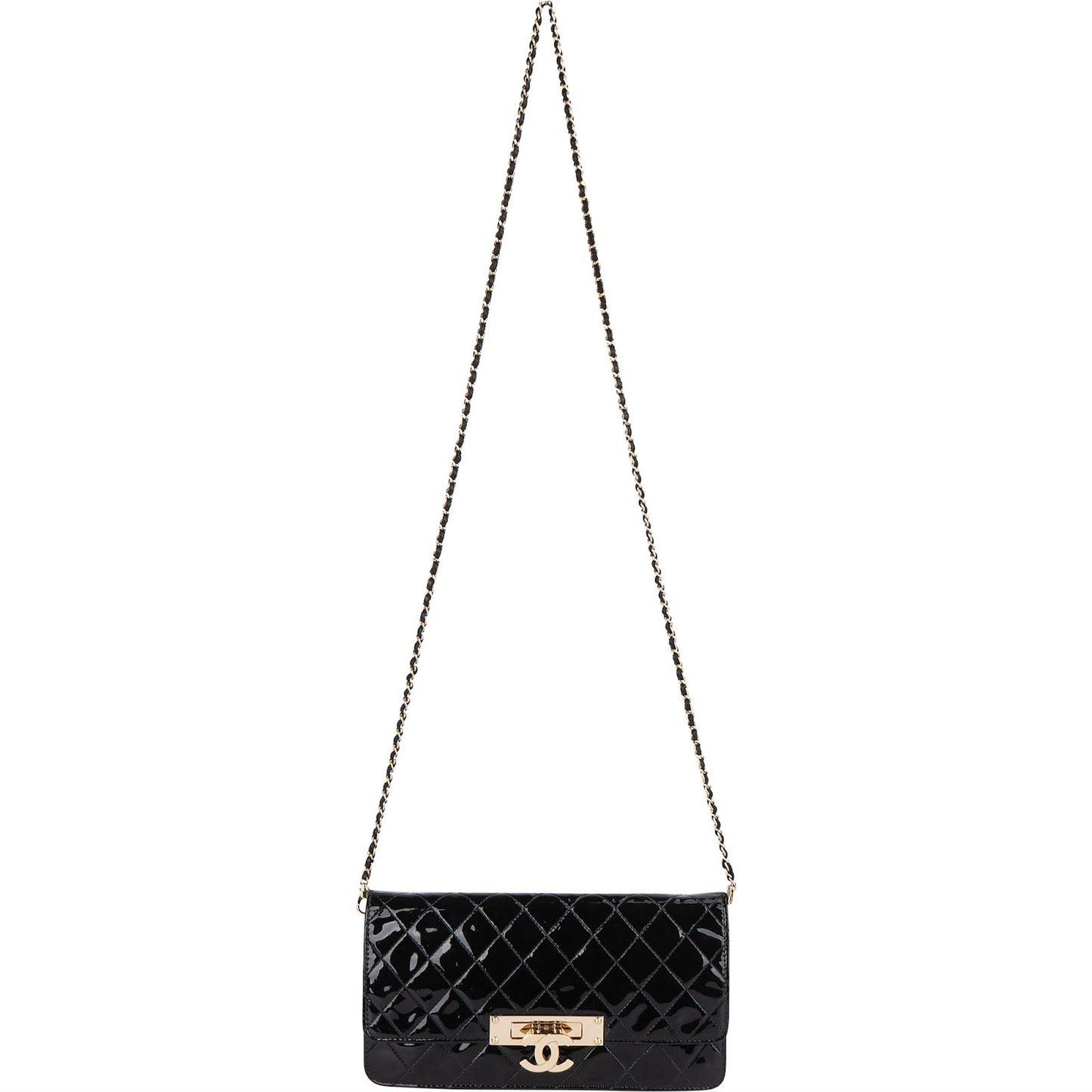 Chanel Quilted Patent Leather CC Crossbody Bag