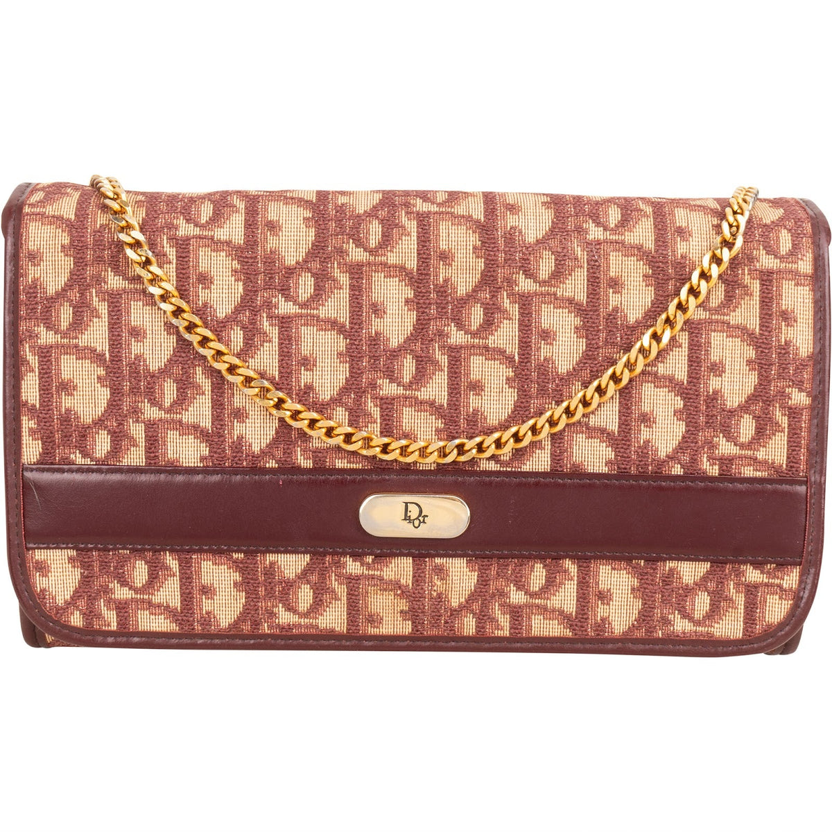 Christian Dior Totter Monogram Canvas Flap Shoulder Bag