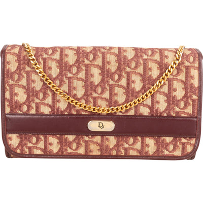 Christian Dior Totter Monogram Canvas Flap Shoulder Bag