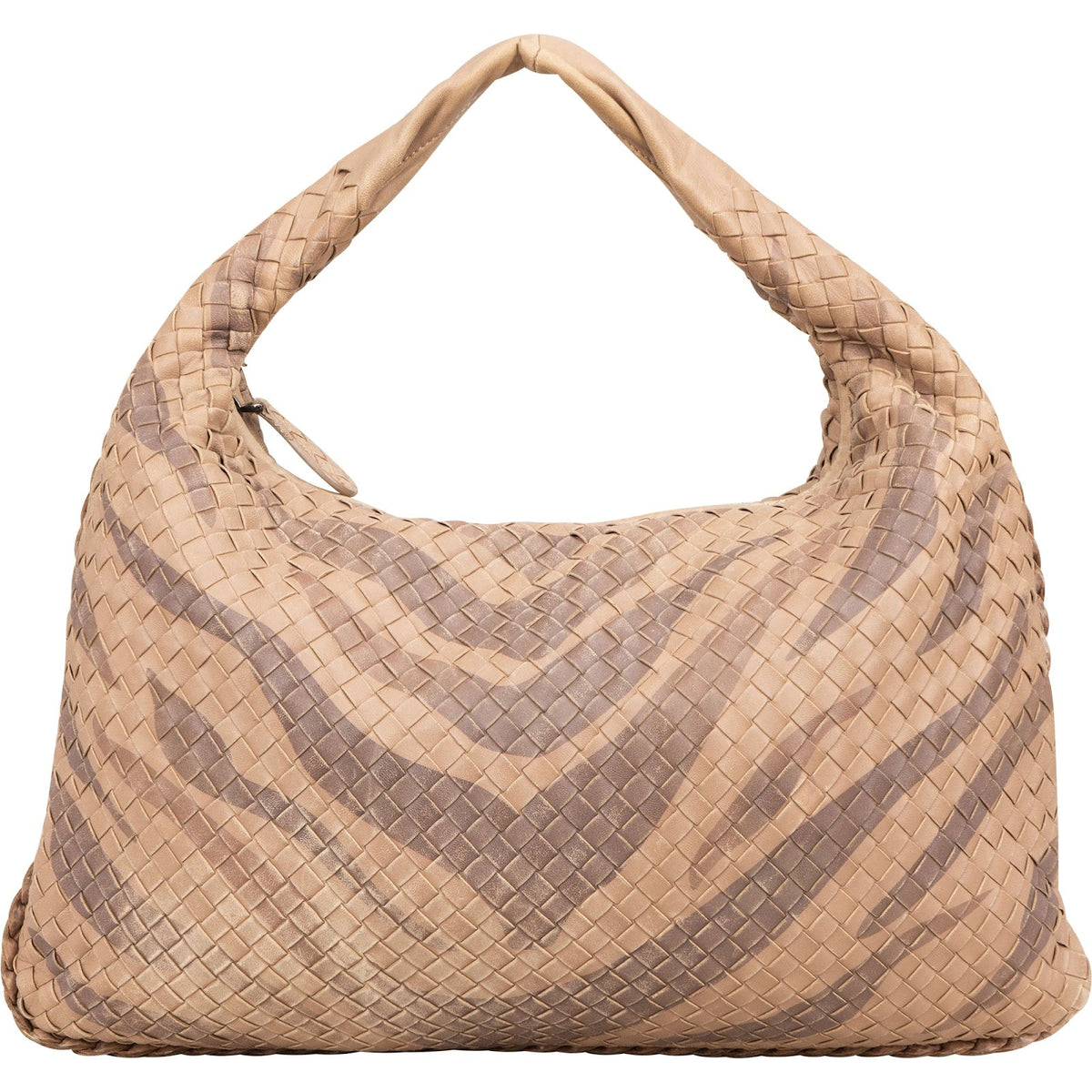 Bottega Ventea Intrecciato Leather Zebra Print Belly Shoulder Bag