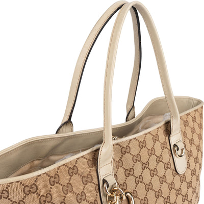 Gucci Monogram GG Canvas Lovely Heart Bit Tote Handbag