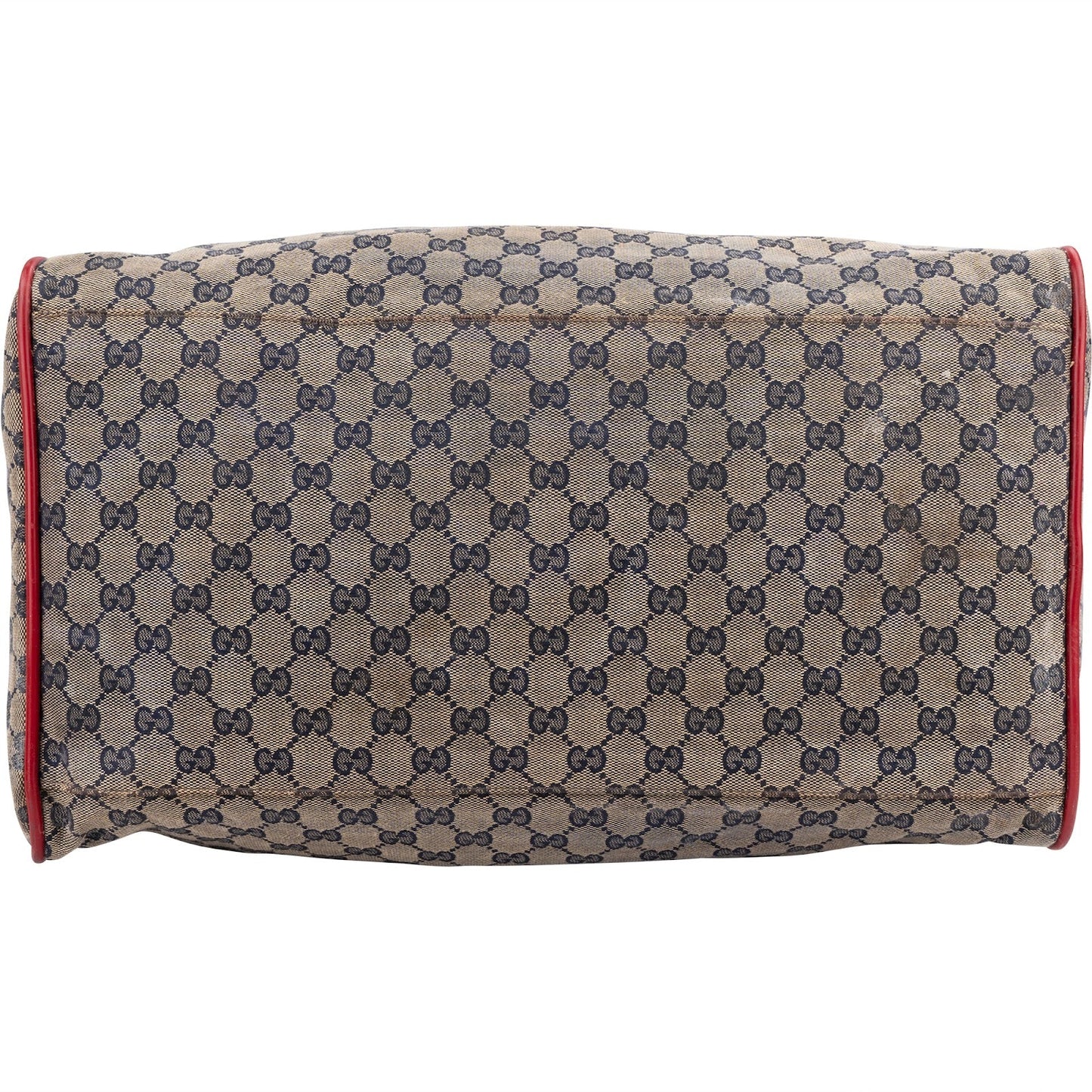 Gucci Monogram GG Plus Canvas Web Stripe Boston 40 Handbag