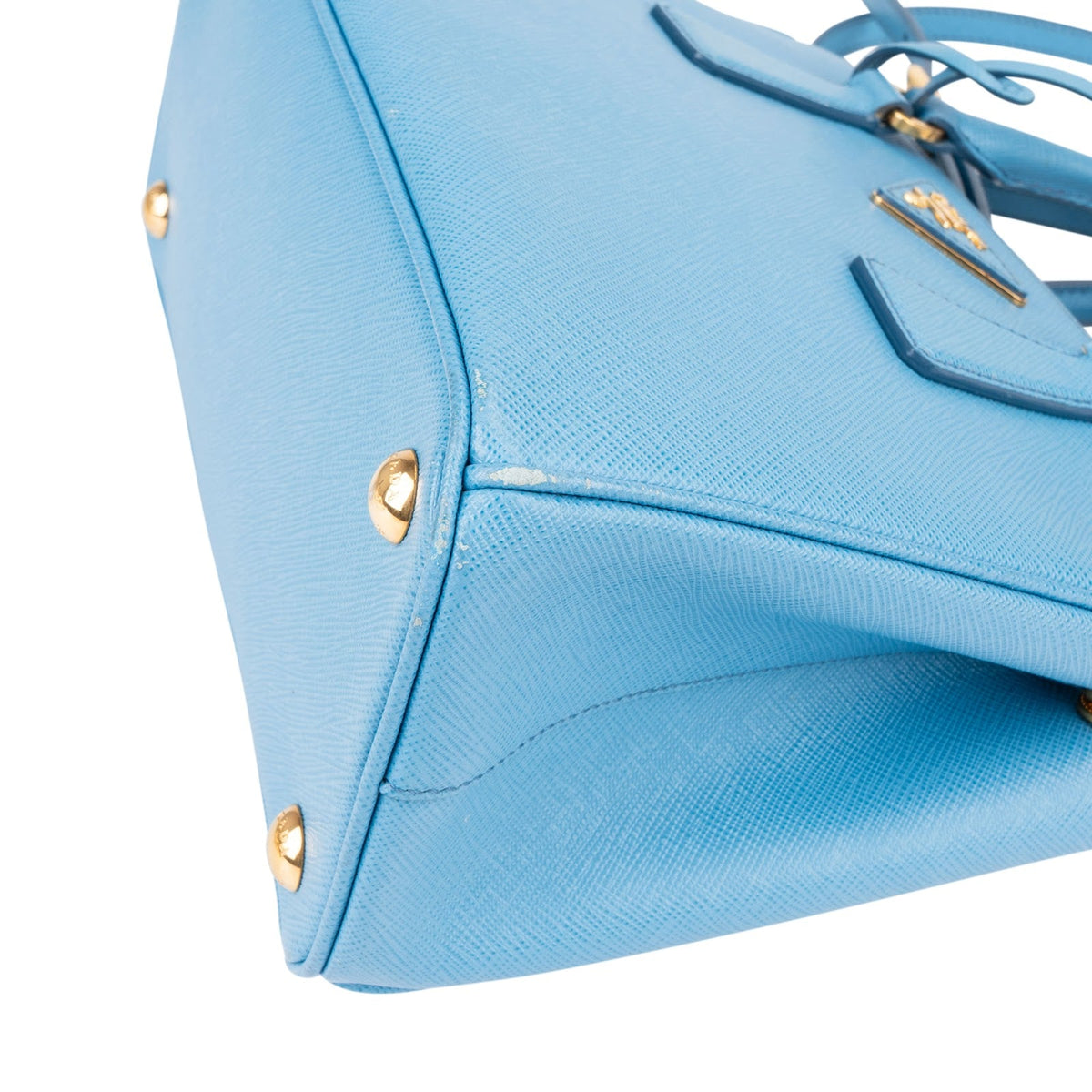 Prada Light Blue Saffiano Leather Galleria Small Handbag