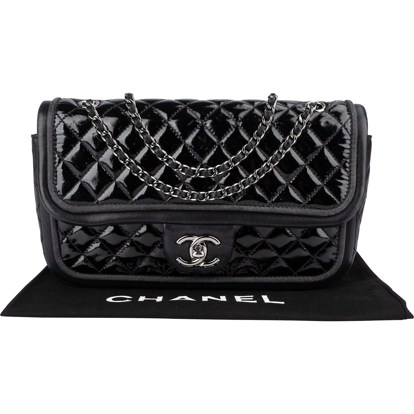 Chanel Quilted Patent Leather Single Flap Crossbody Bag