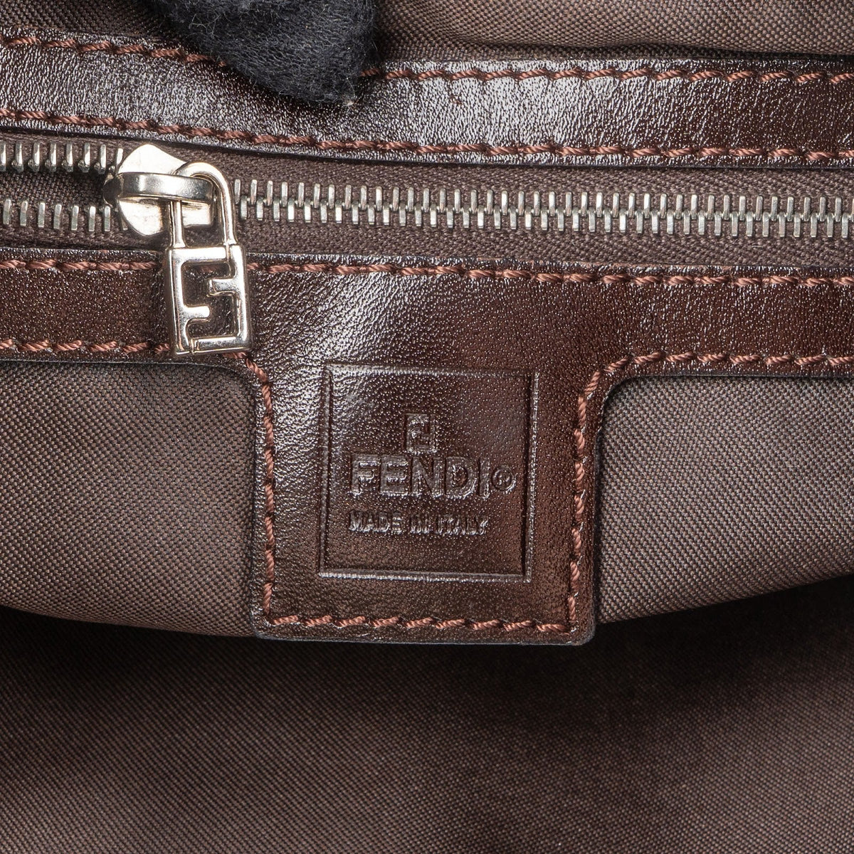 Fendi Monogram FF Zucca Canvas Baguette Buckle Shoulder Bag