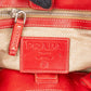 Prada Canvas Emblem Side Drawstring Pocket Shoulder Bag