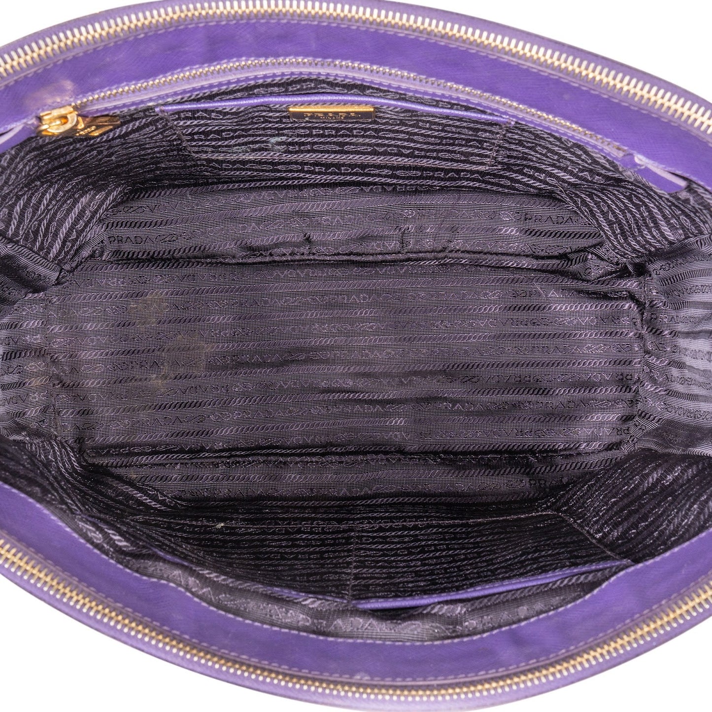 Prada Purple Saffiano Leather Galleria Handbag
