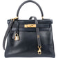 Hermès Blue Boxcalf Leather Kelly 28 Handbag