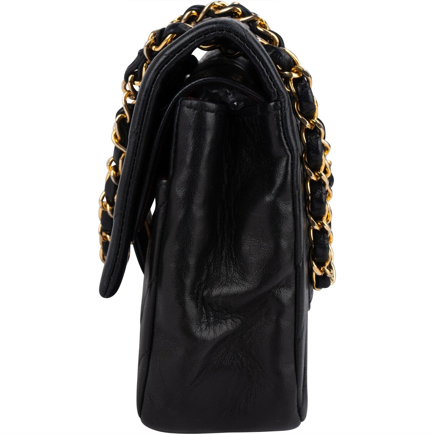 Chanel Quilted Lambskin Chevron Medium 24K Gold Double Flap Shoulder Bag