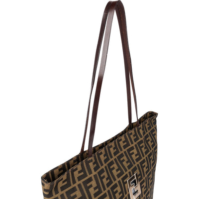 Fendi Monogram Zucca Canvas Tote Shoulder Bag