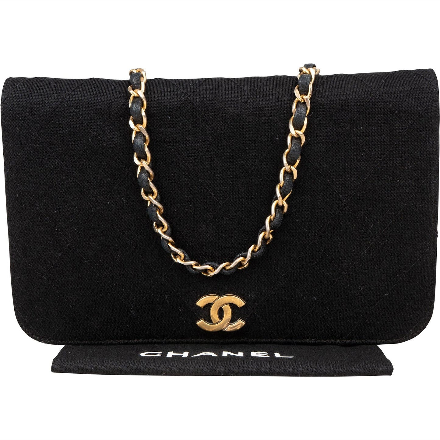 Chanel Quilted Cotton Medium Single Flap Shoulder Bag