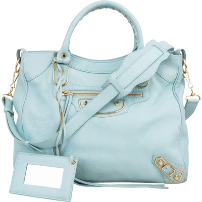 Balenciaga Blue Leather City Handbag