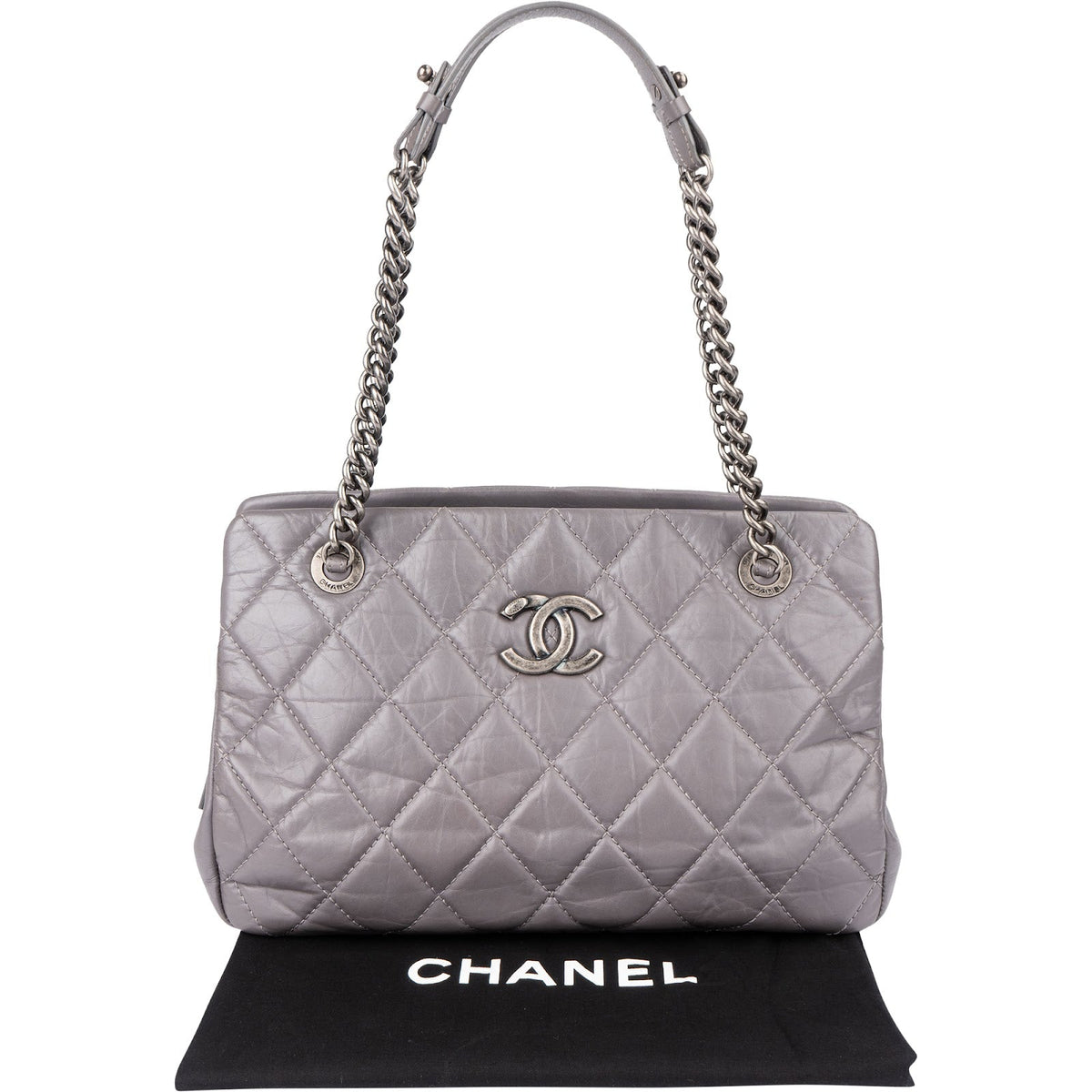 Chanel Quilted Glazed Calfskin Modern Chain Tote Shoulder Bag