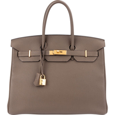 Hermès Taupe Togo Leather Birkin 35 Handbag
