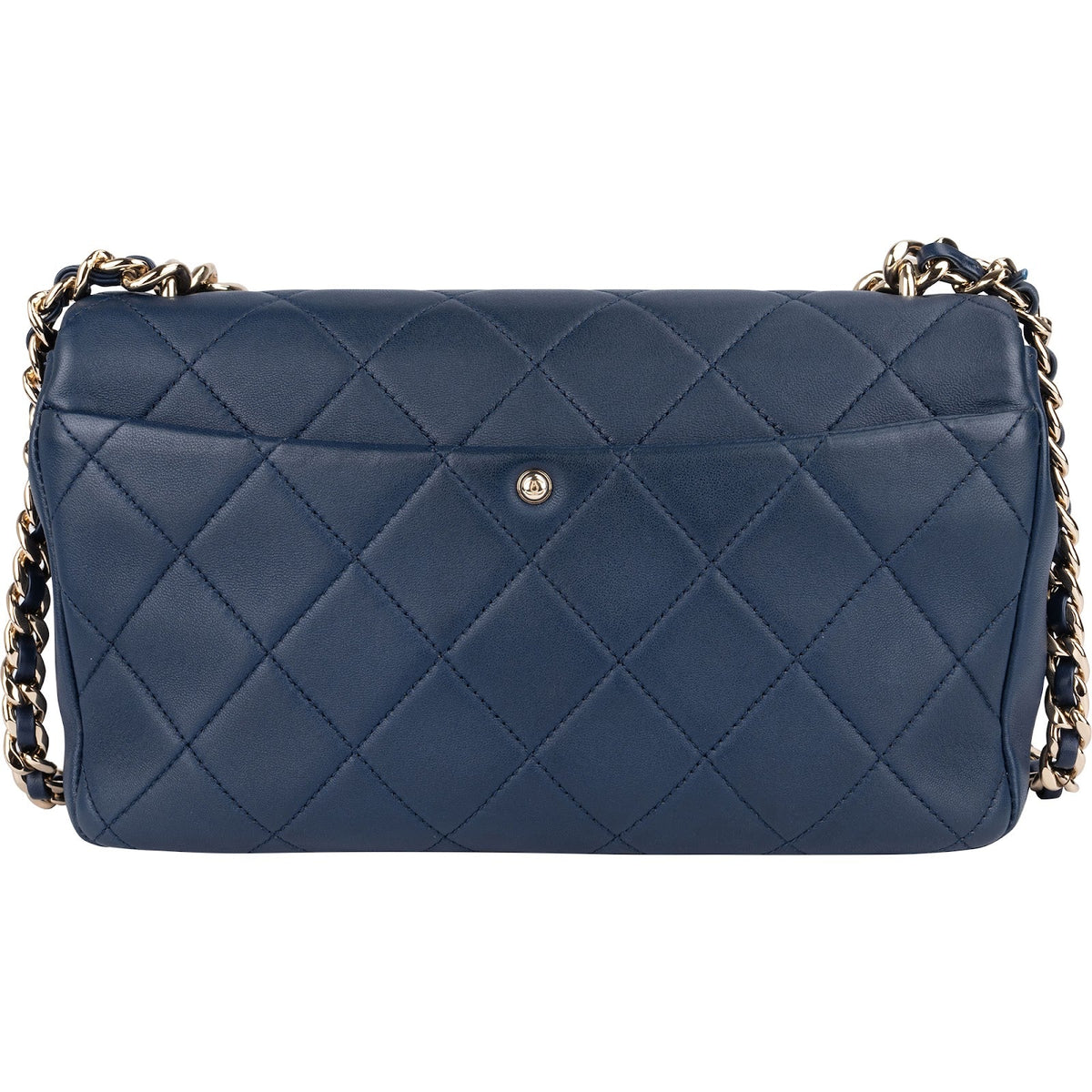 Chanel Quilted Lambskin Medium Flap Chunky Handle Crossbody Bag