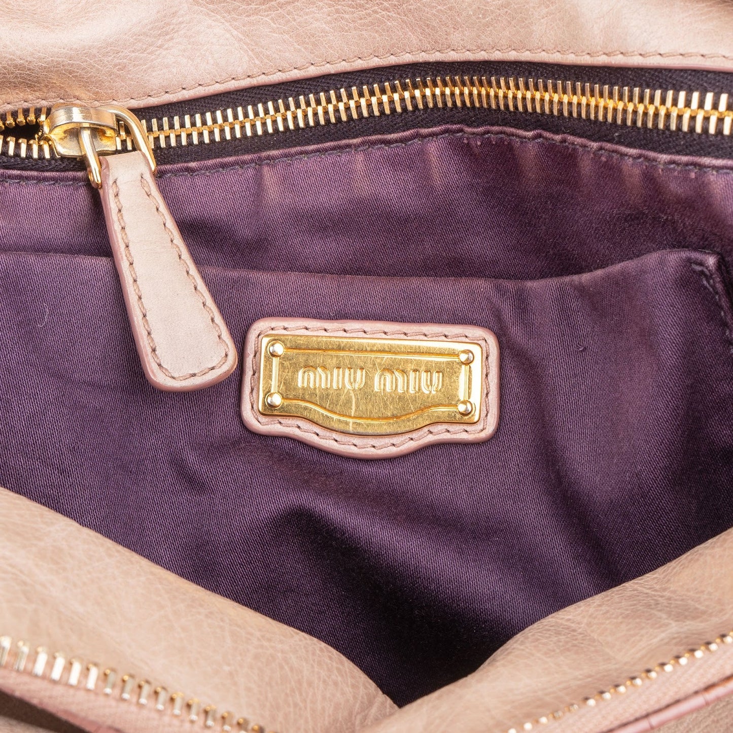 Miu Miu Vitello Lux Leather Bow Satchel Handbag